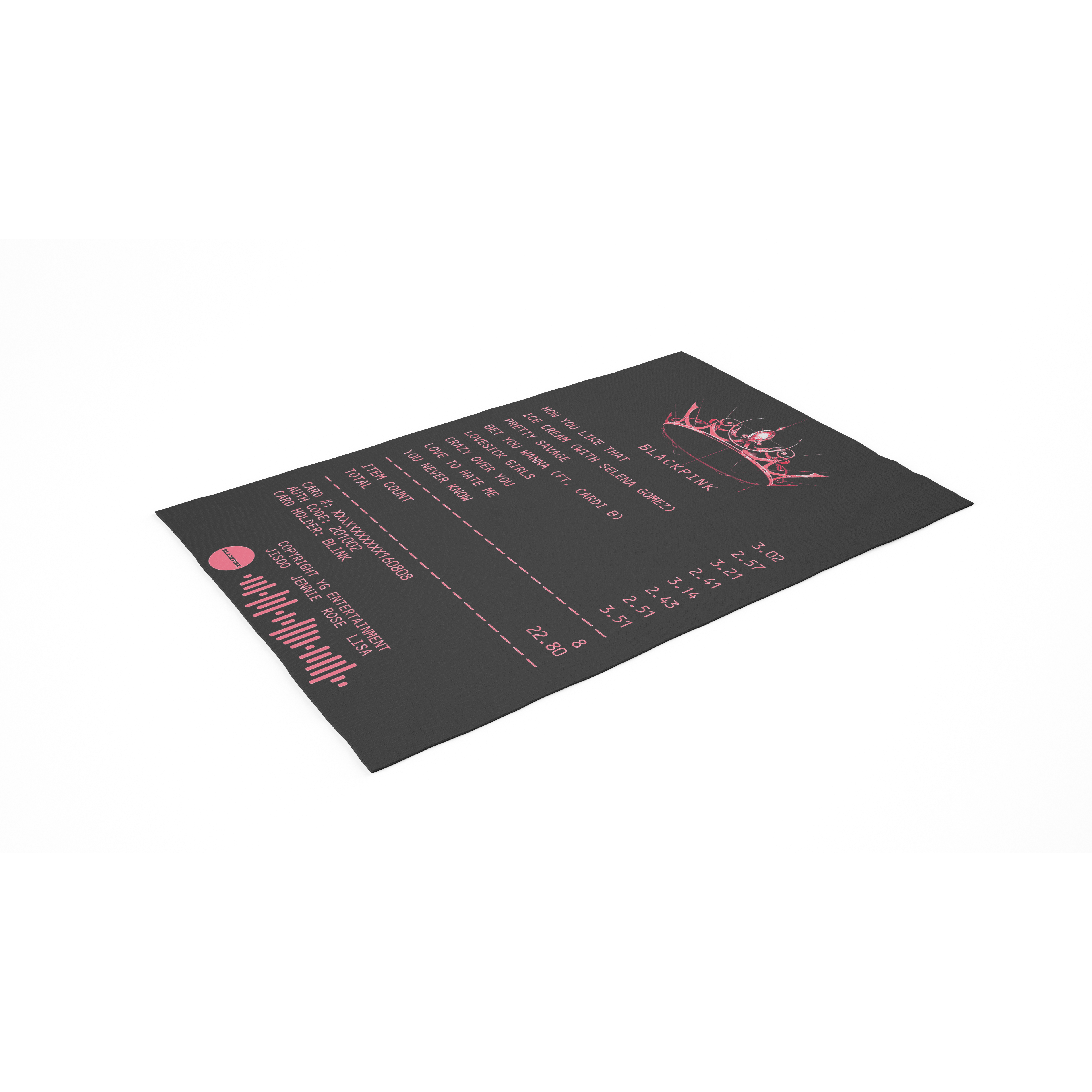 BLACKPINK "THE ALBUM" RECEIPT RUG