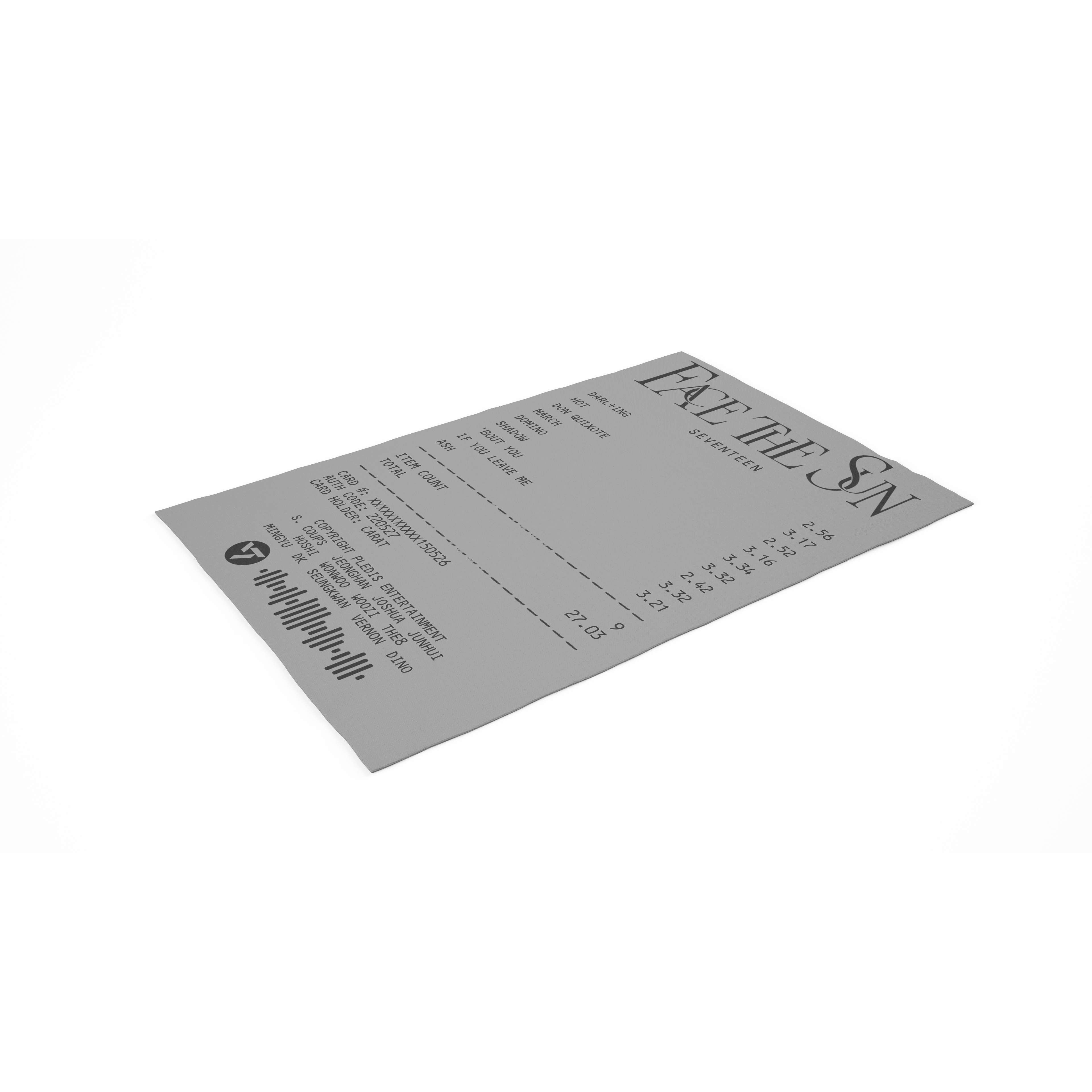 SEVENTEEN "FACE THE SUN" RECEIPT RUG