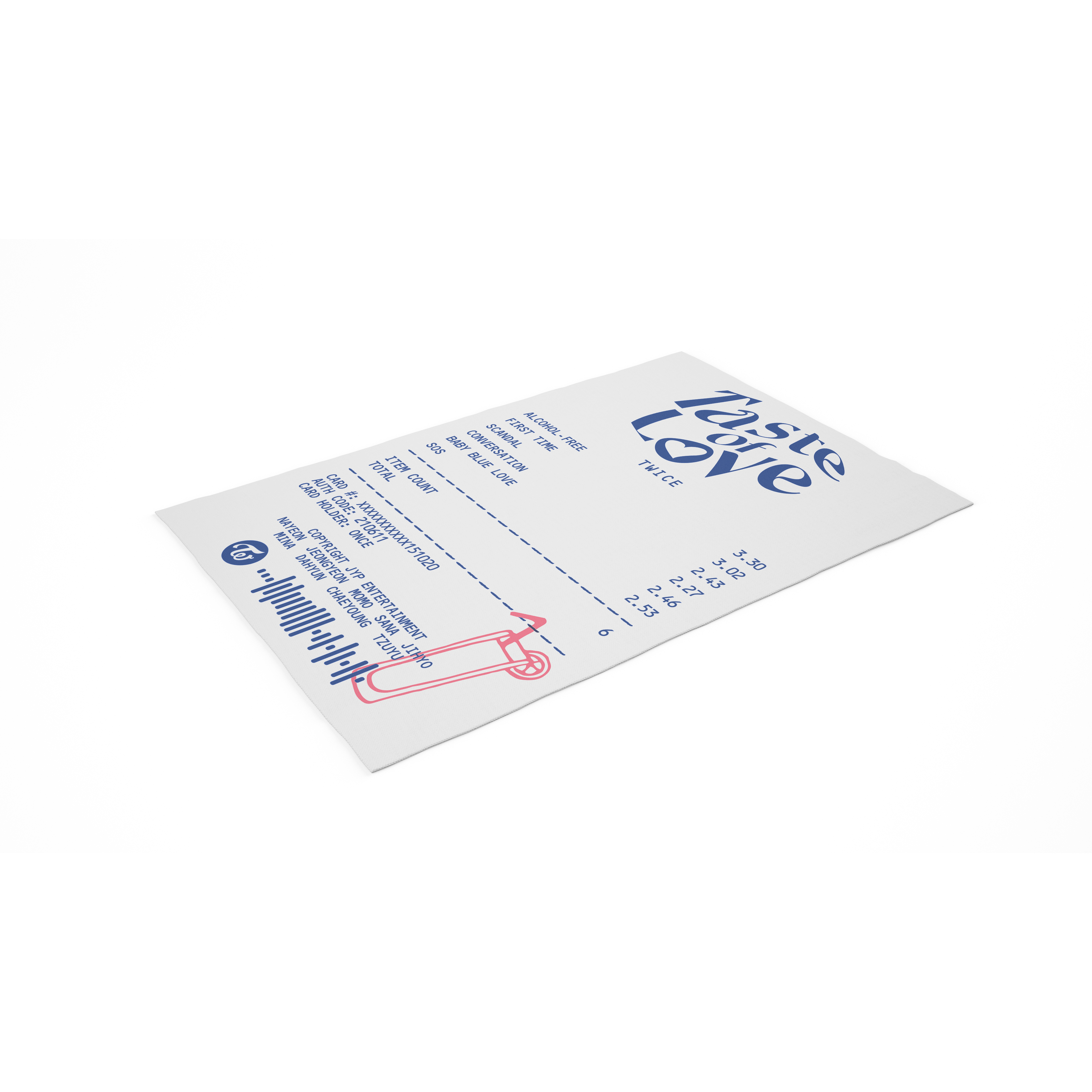 TWICE "TASTE OF LOVE" RECEIPT RUG
