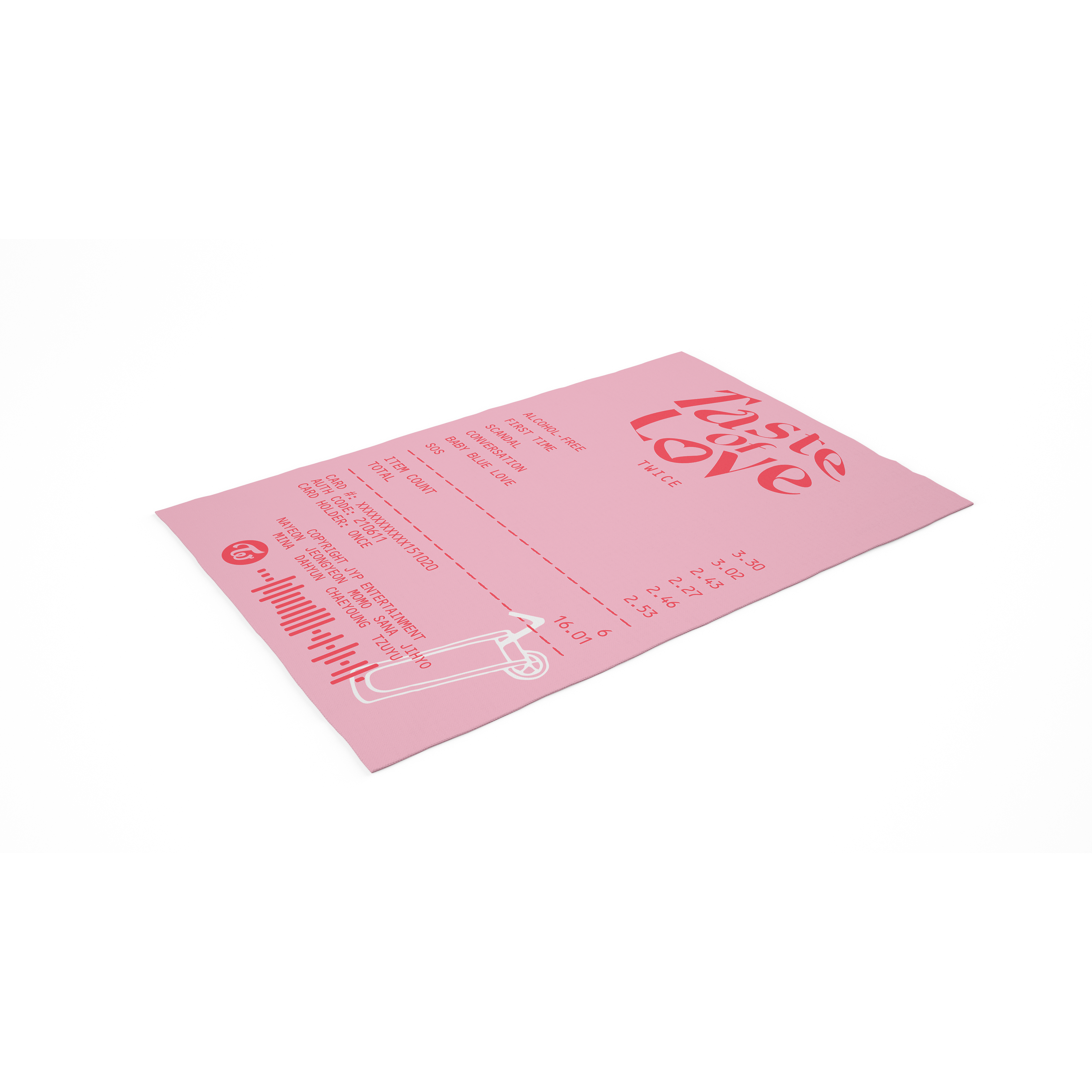 TWICE "TASTE OF LOVE" RECEIPT RUG