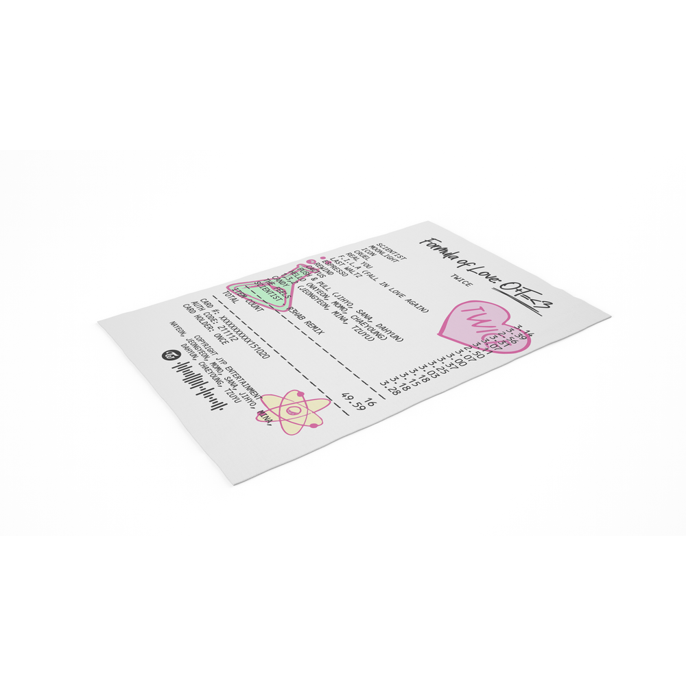 TWICE "FORMULA OF LOVE" RECEIPT RUG
